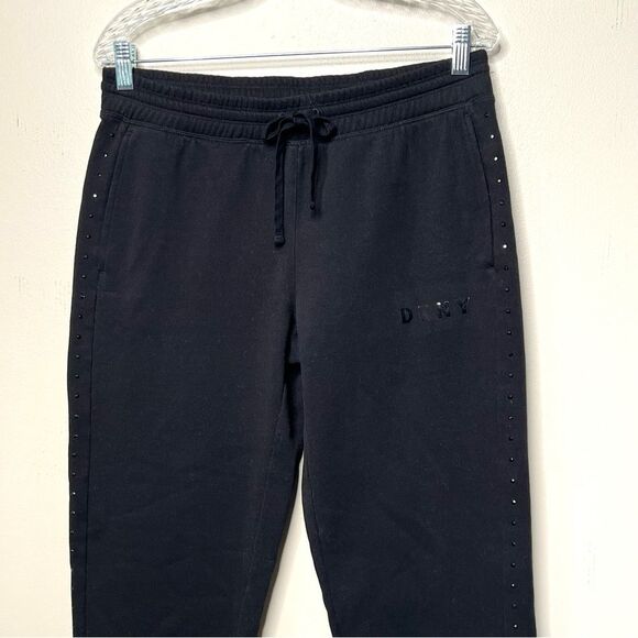 DKNY Sport Rhinestone Relaxed Black Pockets Drawstring Joggers Size XS - Picture 4 of 16